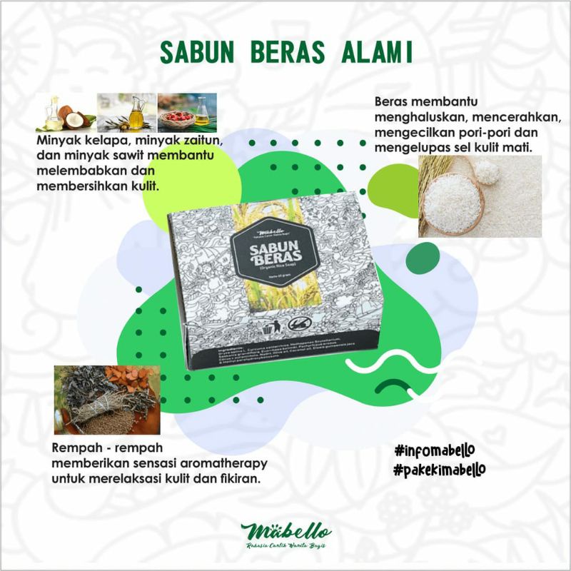 MABELLO Sabun Beras black soap dan temulawak / Best Seller