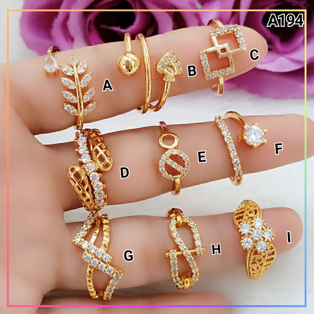 Cincin xuping cincin dewasa kupu kupu permata zirkon perhiasan cincin wanita lapis emas gold A194