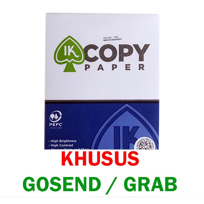 

Kertas HVS F4 IK Copy Paper 70 Gram (KHUSUS GOSEND/GRAB)