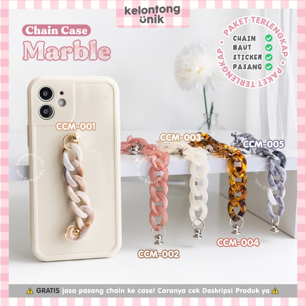 (PAKET RANTAI BAUT LENGKAP + GRATIS JASA PASANG KE CASE) MARBLE - Chain Case/ Case Rantai