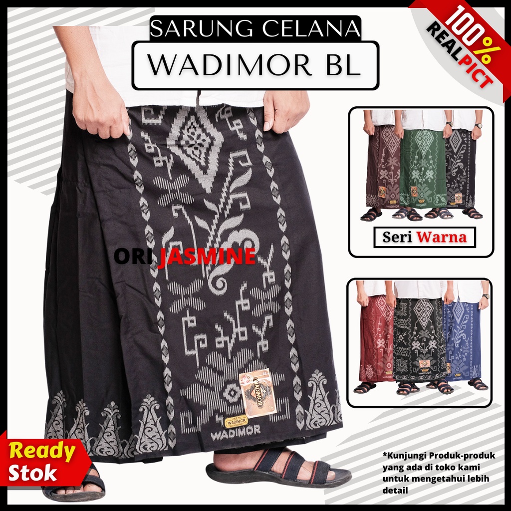 Sarung celana dewasa muslim wadimor motif bali hitam polos murah