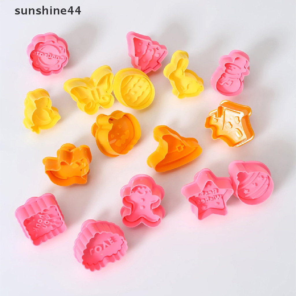 Sunshine 4PCS Cetakan Kue / Biskuit Bentuk Binatang Snowman 3D Untuk Dekorasi Natal