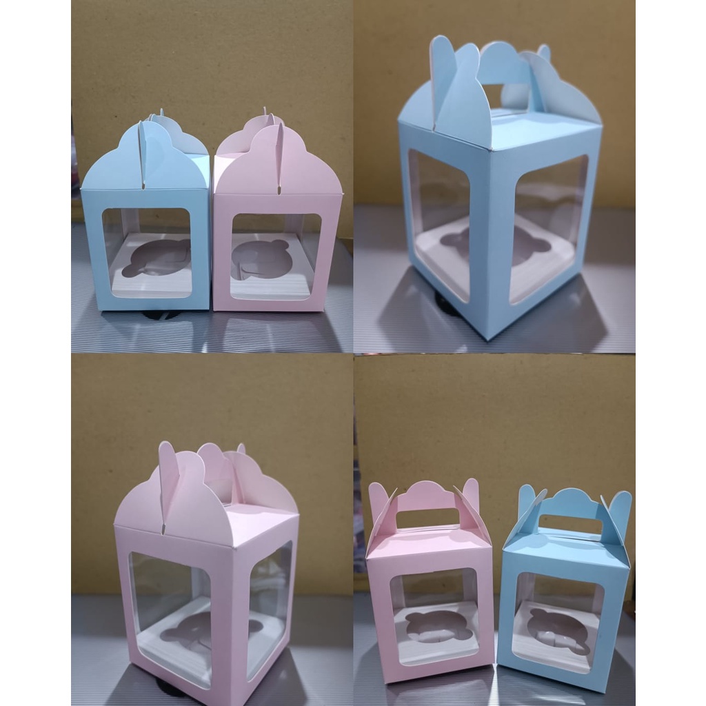 Paperbox Cupcake isi 1 Uk. 9 x 9 x 10,5 ( Laminating Sisi Dalam ) + Tatakan