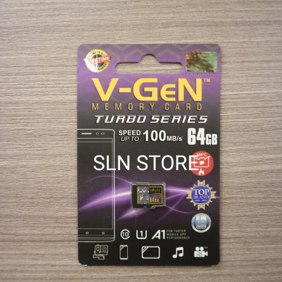 V-GEN Turbo MicroSDHC UHS-1 Class-10 100MB/s 64GB - GARANSI RESMI