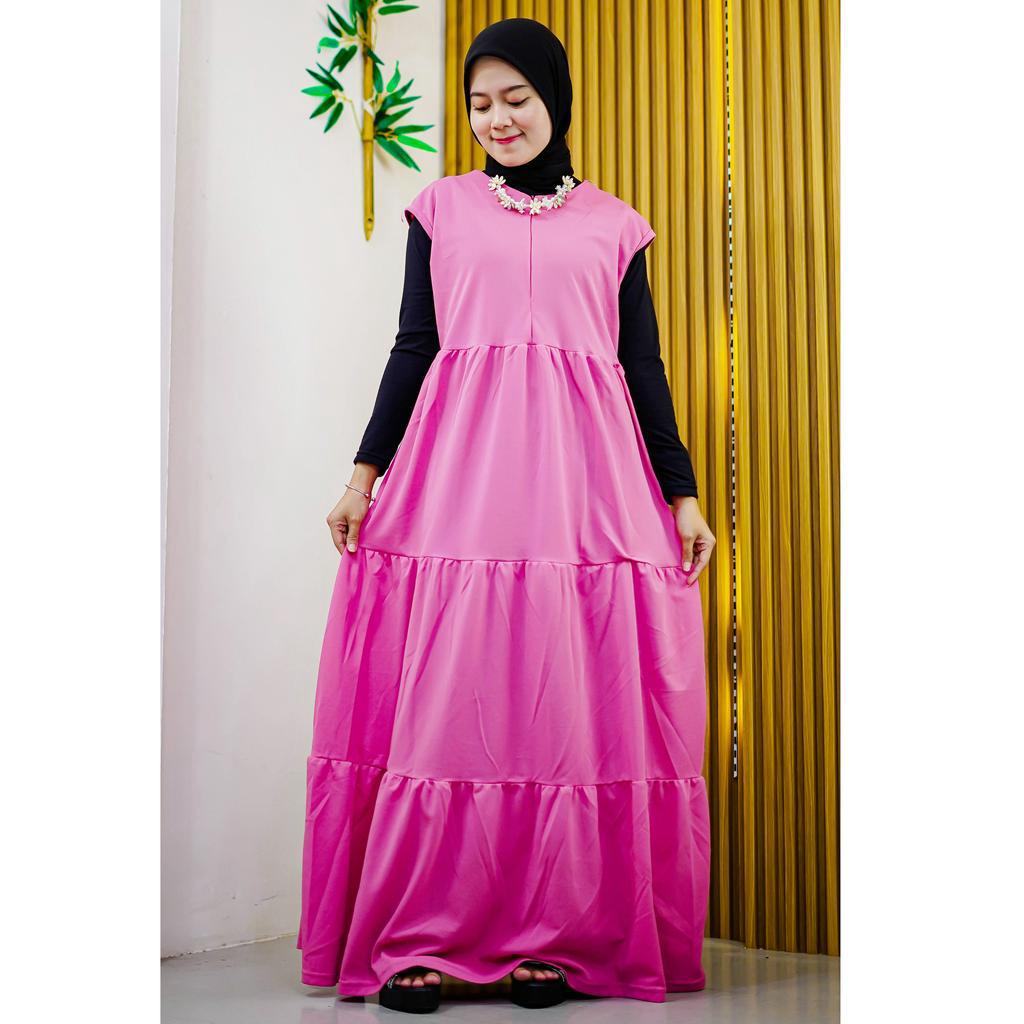 Bundling rose pinky 3 motif / inner dress kemeja oversize outer / bundling dress kemeja outer terbaru 2023