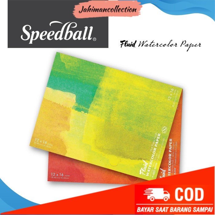 

✨ BISA COD ✨ Kertas Cat Air Fluid Speedball 12'x16' Watercolor Paper Blocks - Cold Pressed