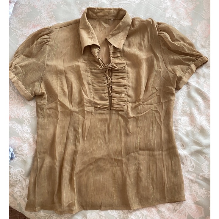 baju gold coklat jumbo chiffon