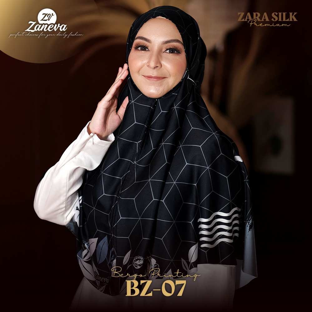 Bergo Zaneva Hijab Bahan Zara Silk l Bergo Premium By Zaneva Hijab