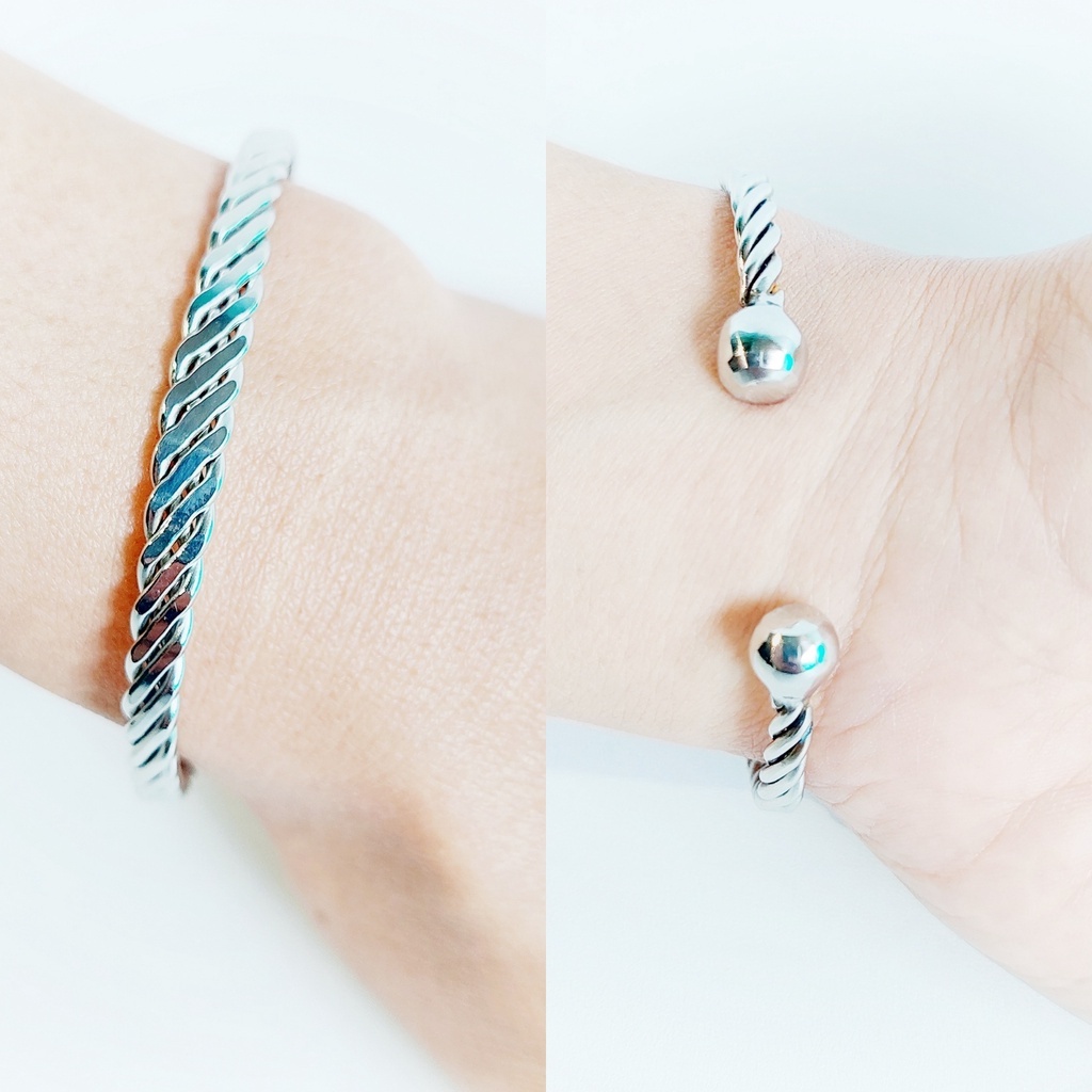 GELANG WANITA BESI PUTIH/BAJA ATAU MONEL MODEL ( DEWASA)