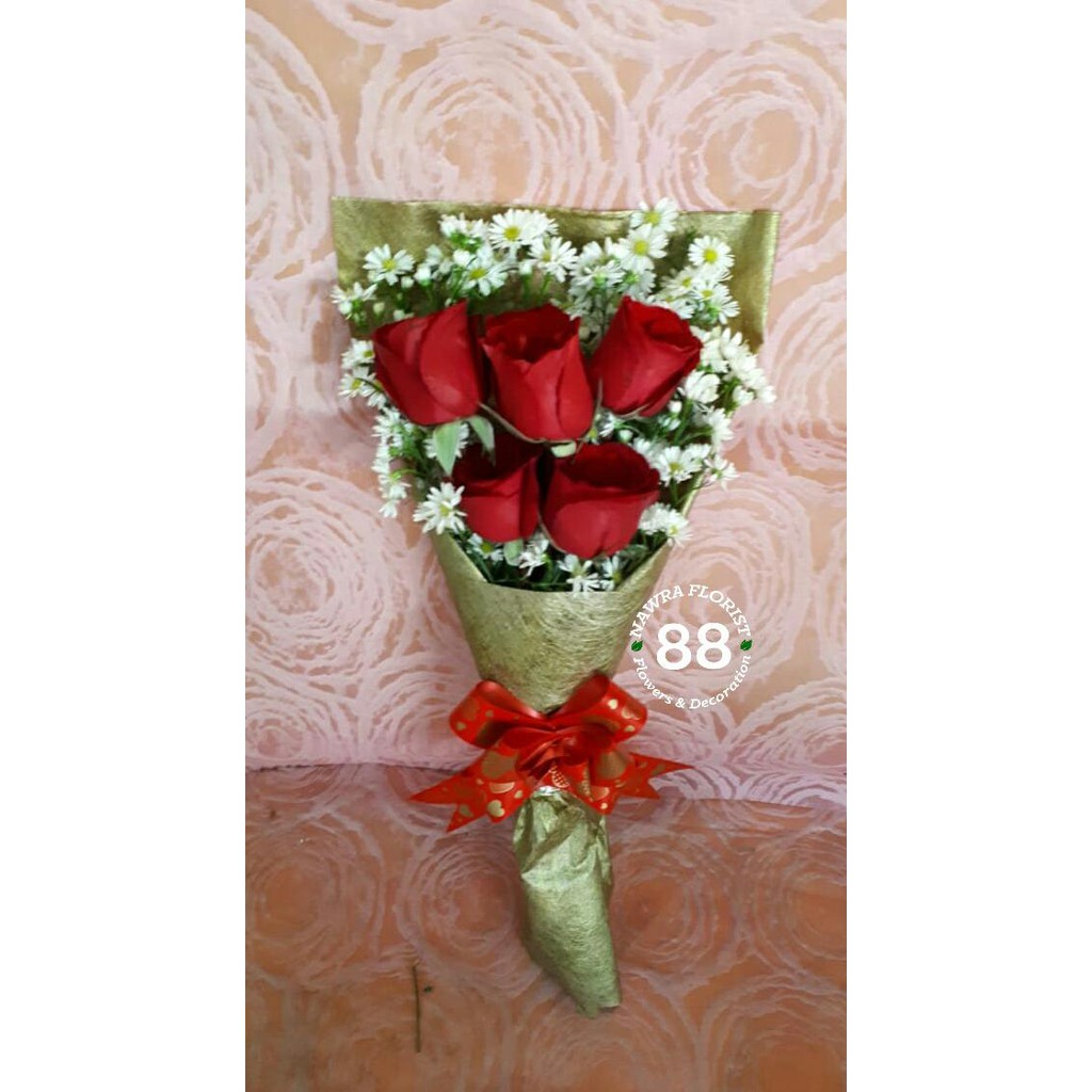 Buket Bunga Mawar Satuan Bunga Mawar Merah Asli Shopee Indonesia