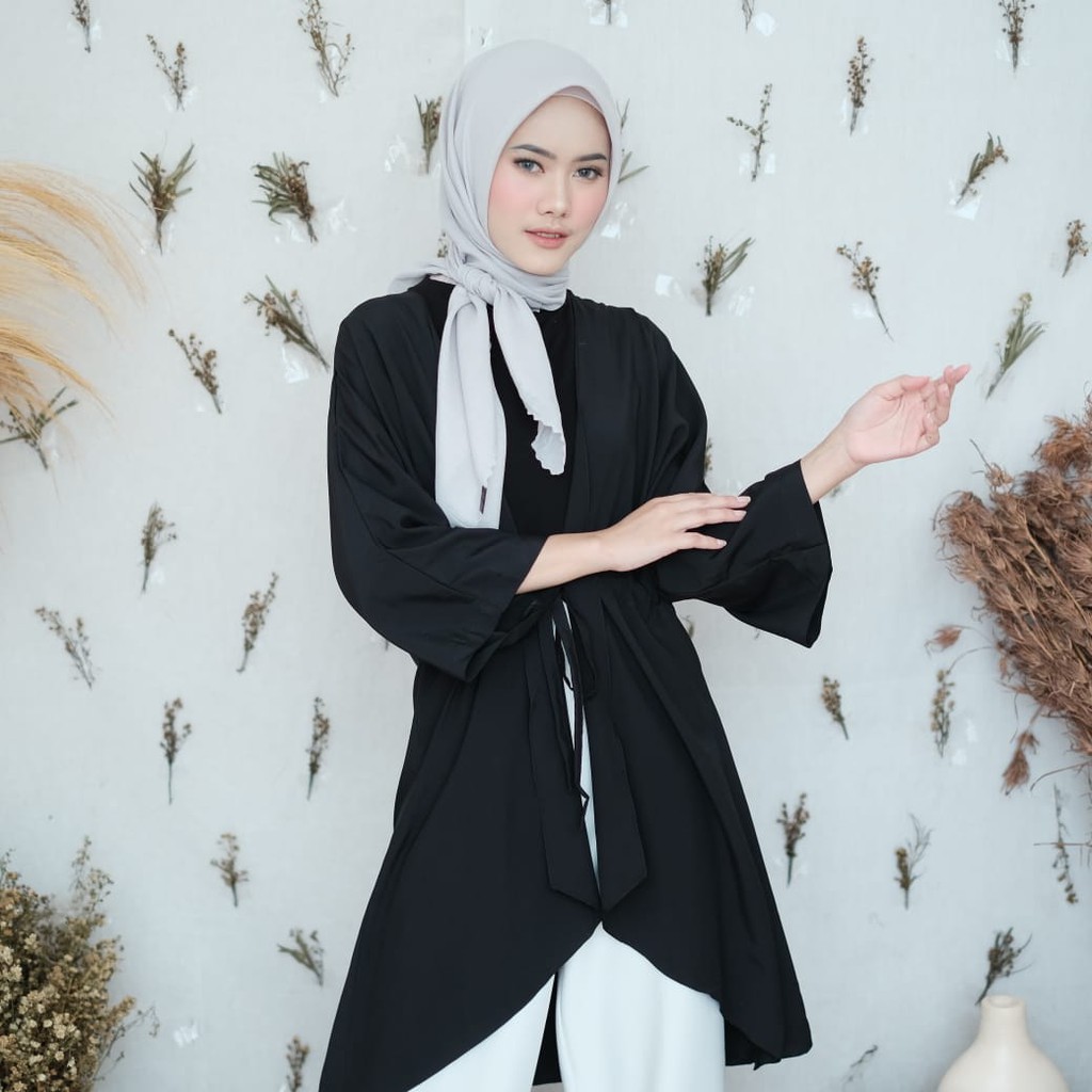 LONG CARDIGAN KARDIGAN OUTER OUTERWEAR POLOS TALI SERUT OVERSIZED SHAKARA JAYA HEBAT