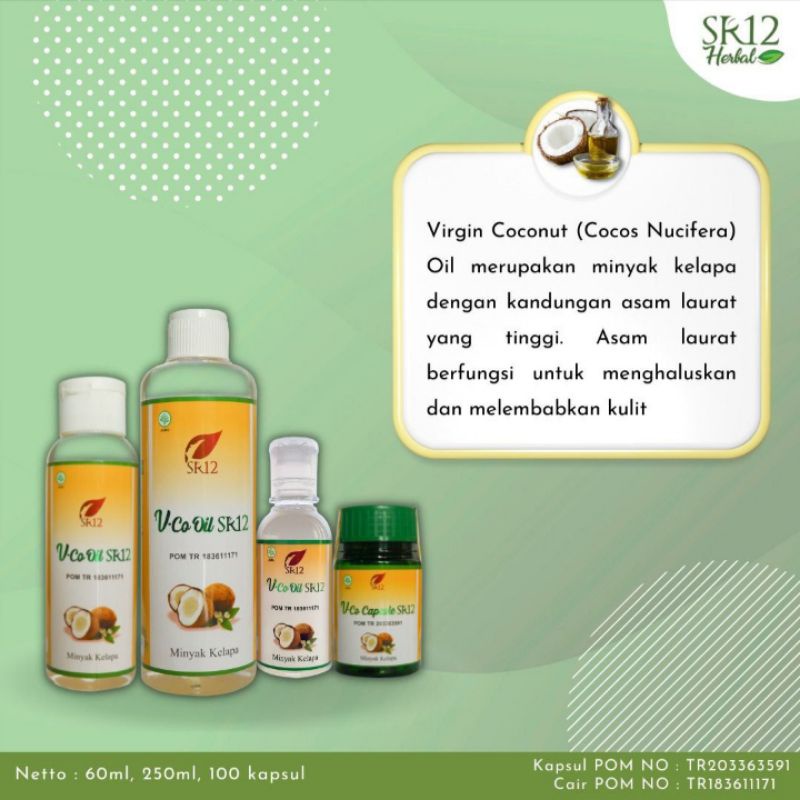 VCO SR 12 coconut oil minyak kelapa BPOM