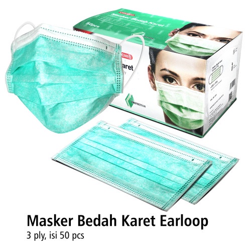 MASKER EARLOOP 3 PLY ONEMED / MASKER BEDAH / MASKER MEDIS / MASKER BEDAH EARLOOP ONEMED ISI 50 PCS