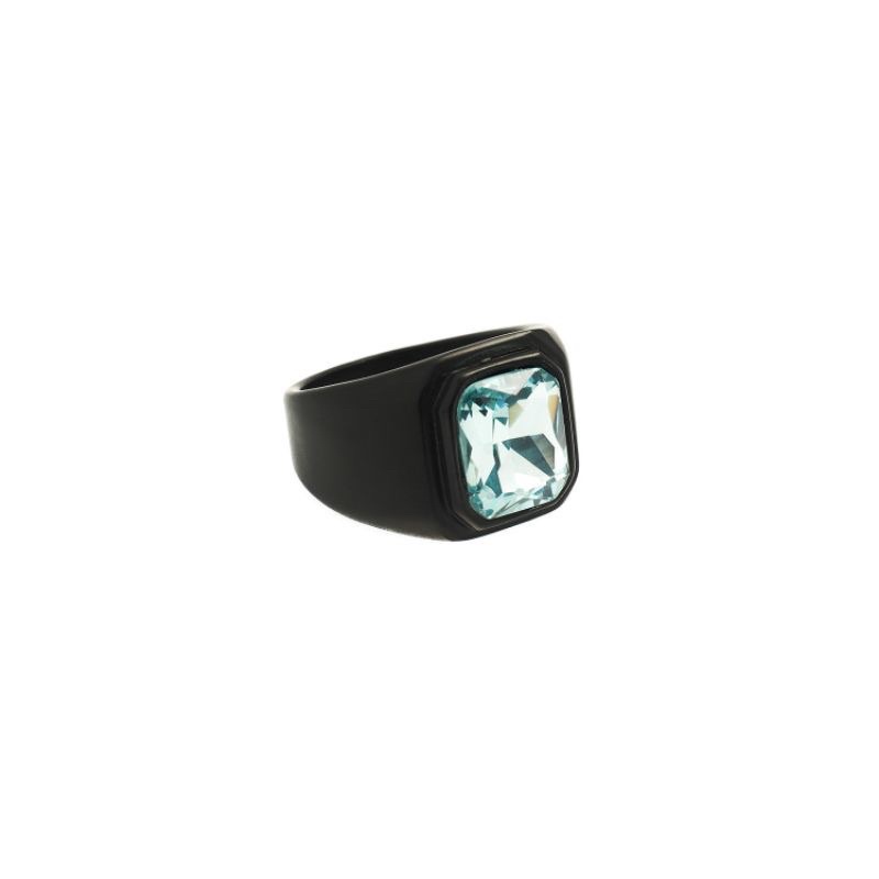 Cincin Pria Titanium Knight Berlian White Diamond Ring Black Gun Tahan Luntur