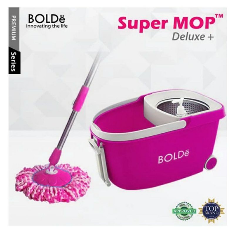 Alat Pel Supermop Bolde Deluxe + Roda &amp; Putaran Stainless Bolde Supermop Deluxe+