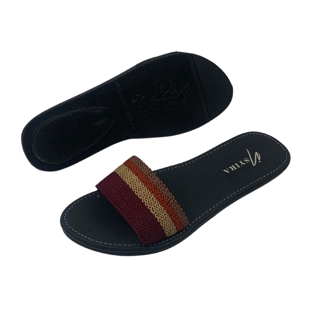 Insyira - Sandal Wanita Selop Turki / Sandal Turki Wanita Non Slip Alas Hitam / Sandal Wanita Lisban