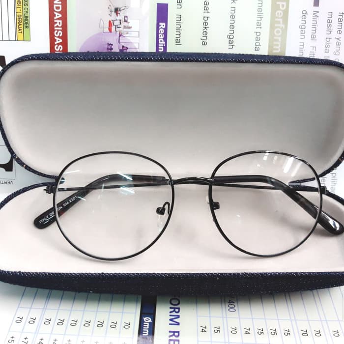 Frame bulat/frame korea oval hitam/kacamata korea/kacamata bulat hitam - Hitam Limited