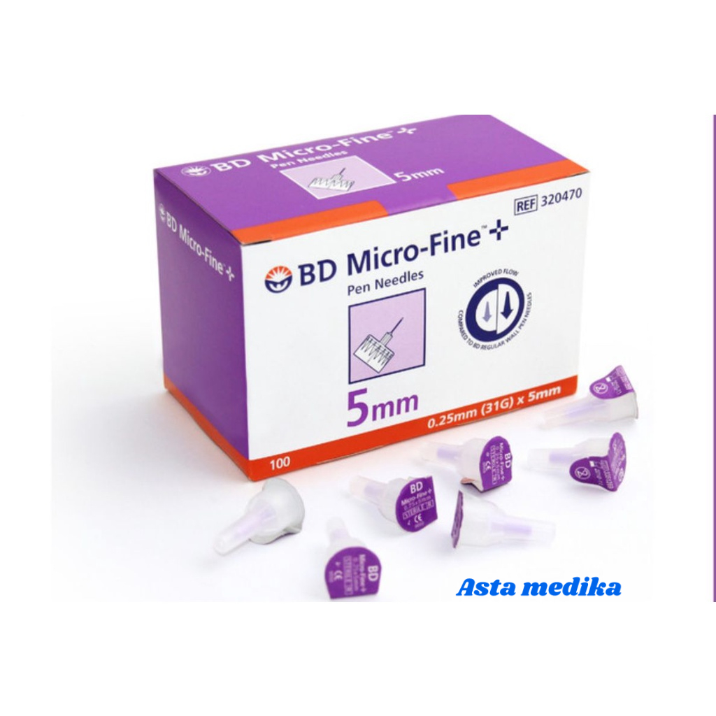 BD Jarum Insulin MicroFine Plus 5mm x 31G Jarum Micro Fine Pen Needle 5mm Ungu/Purple  Jarum Suntik Insulin Injeksi Box 100pcs