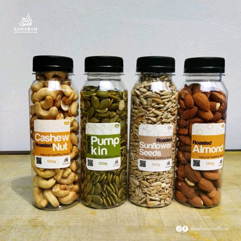 

Trail mix sahabah (Almond panggang, kacang mete, sunflower, pumpkin seeds)