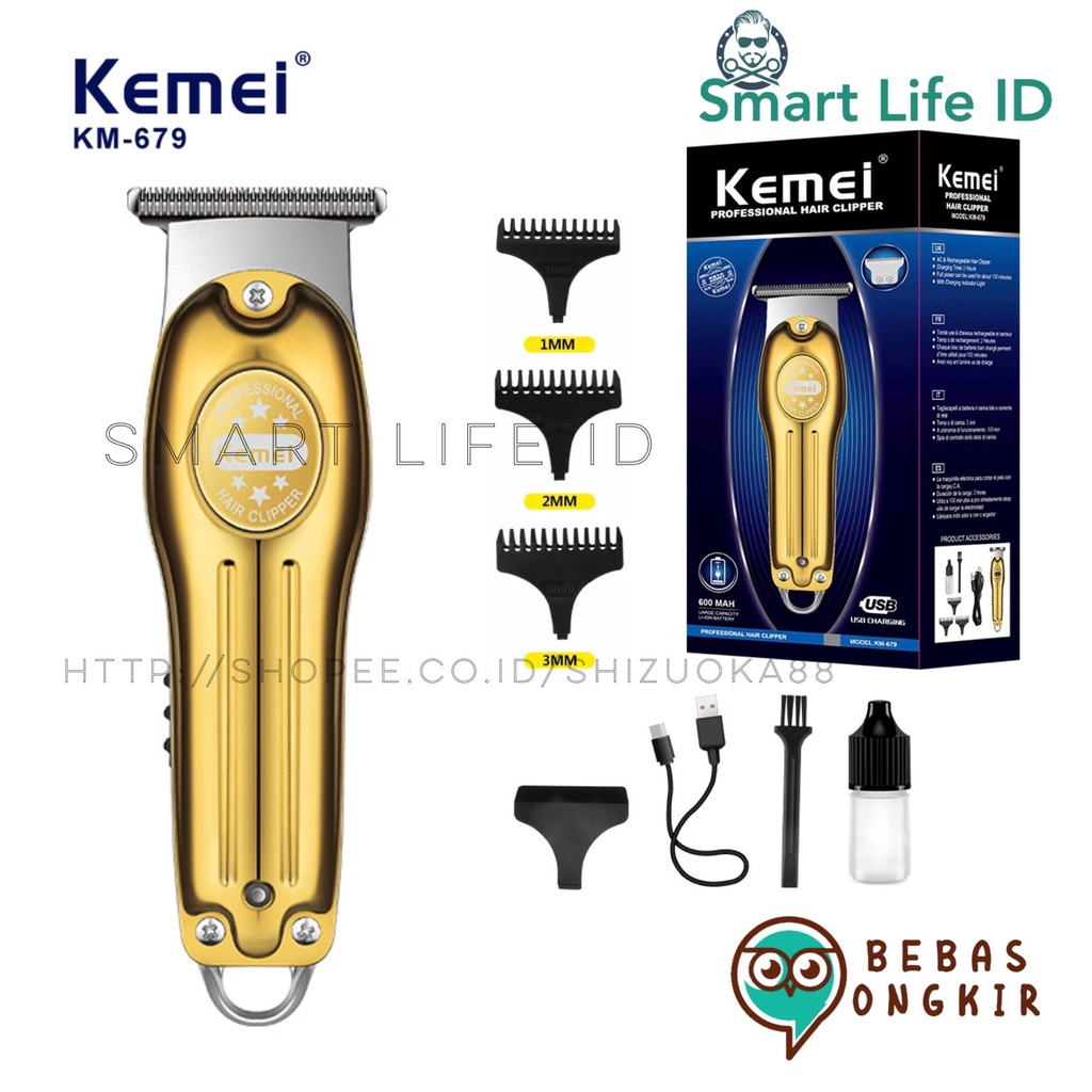 Alat Cukur Rambut Kemei KM 679 Hair Clipper Elektrik Detailer Trimmer Mesin Pemotong Rambut Cukuran Kemei KM 679