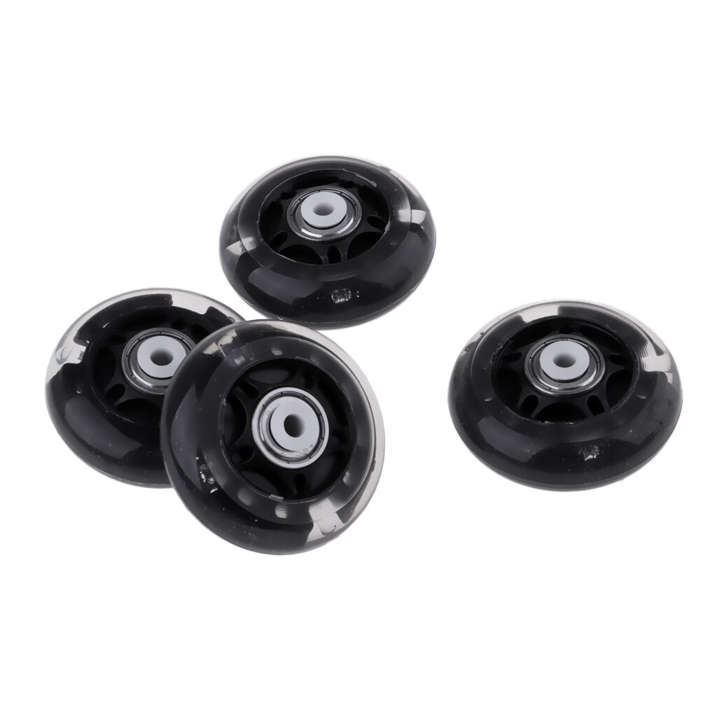 4pcs Roda Roller Skate Bahan PU Ukuran 80mm - 6 Warna Dengan BEARING Rem