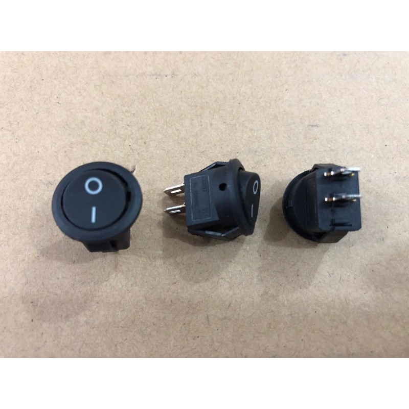 Saklar Rocker switch BULAT MINI HITAM 2 pin / 2 kaki ON OFF ROCKER SWITCH