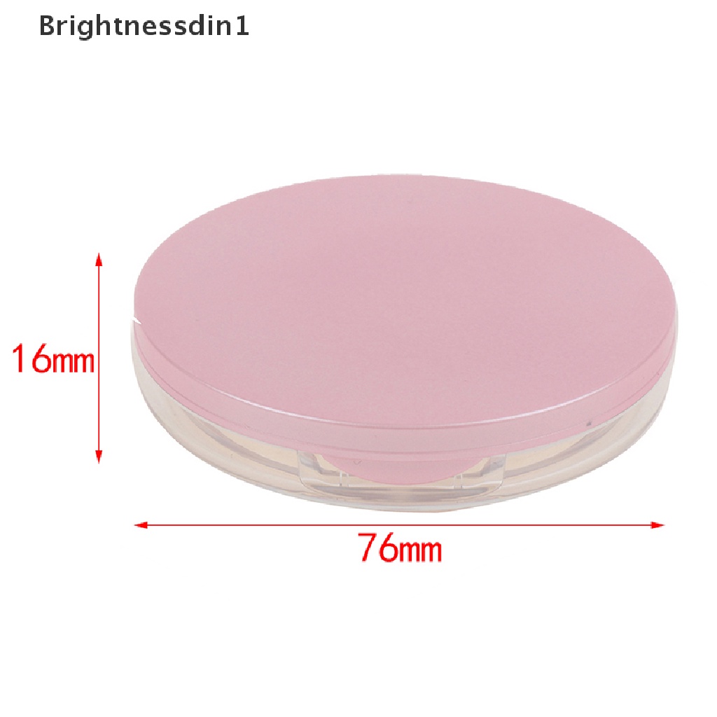 (Brightnessdin1) Botol Kosong Portable Dengan Kaca + Puff Untuk Tempat Kosmetik