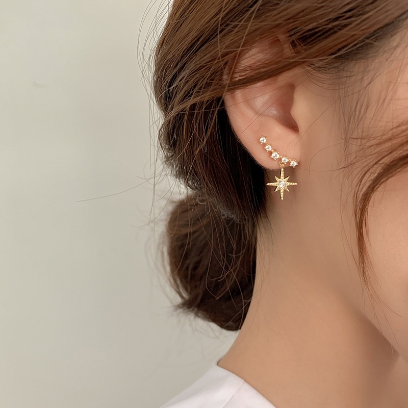 Anting Tusuk / Anting Stud Wanita Motif Bintang Earcuff Fashion Ladies Aksesoris