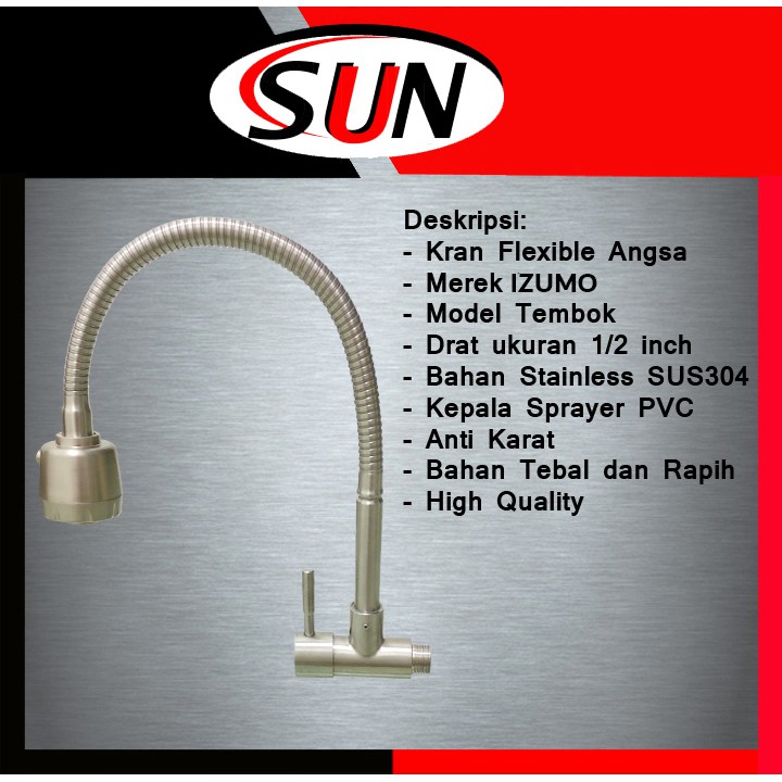 Kran Keran Air Dapur Flexible Stainless Sus 304 Cuci Piring Angsa Bebek