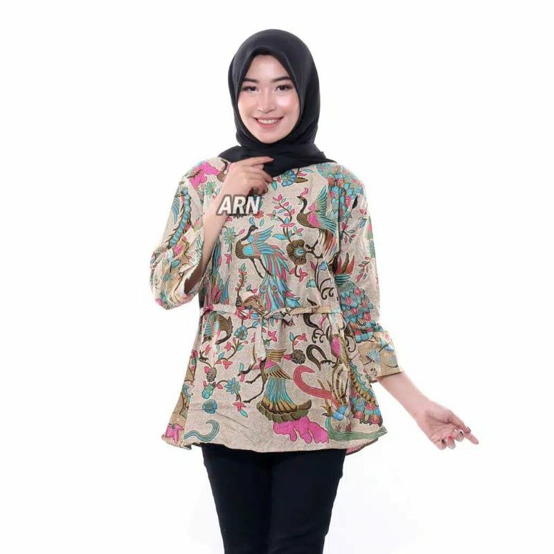 Atasan Blouse Wanita Batik Premium Casual Kantor
