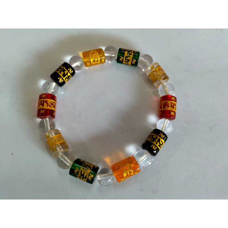 Gelang kaca Om Mani Padme Hum