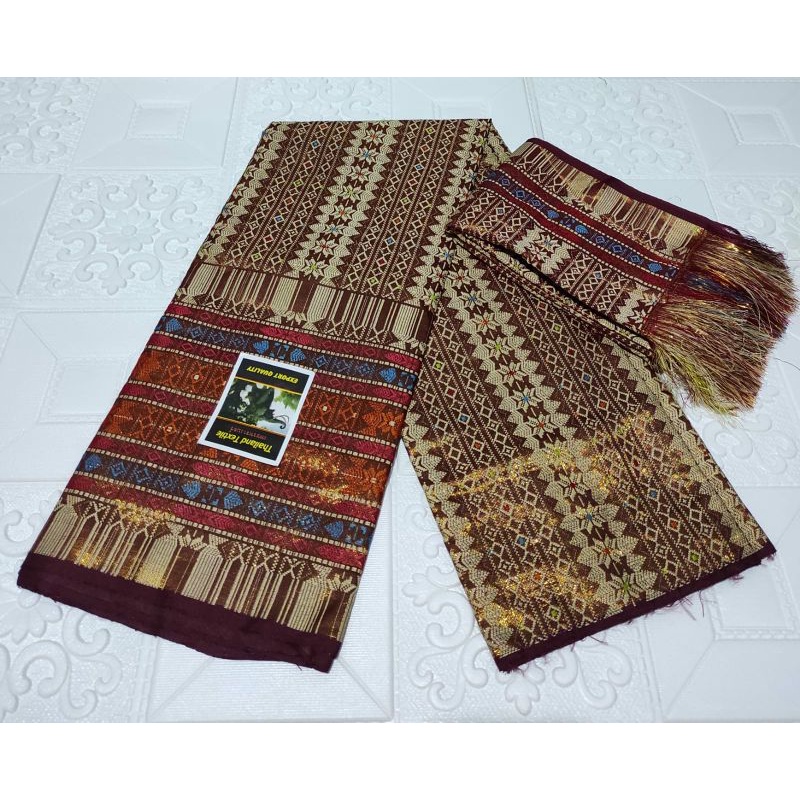 Kain songket selendang thailand/ songket tenun mesin Thailand