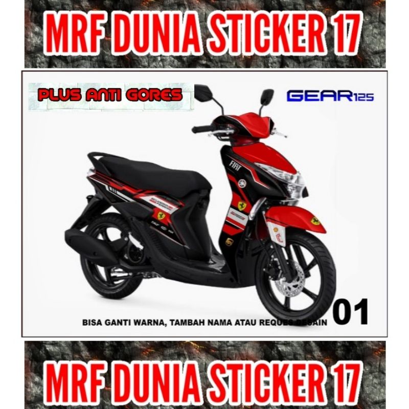 Sticker decal Yamaha Gear 125 Full Body Striping Motor Yamaha Gear 125 Sticker  Yamaha Gear 125 Deca