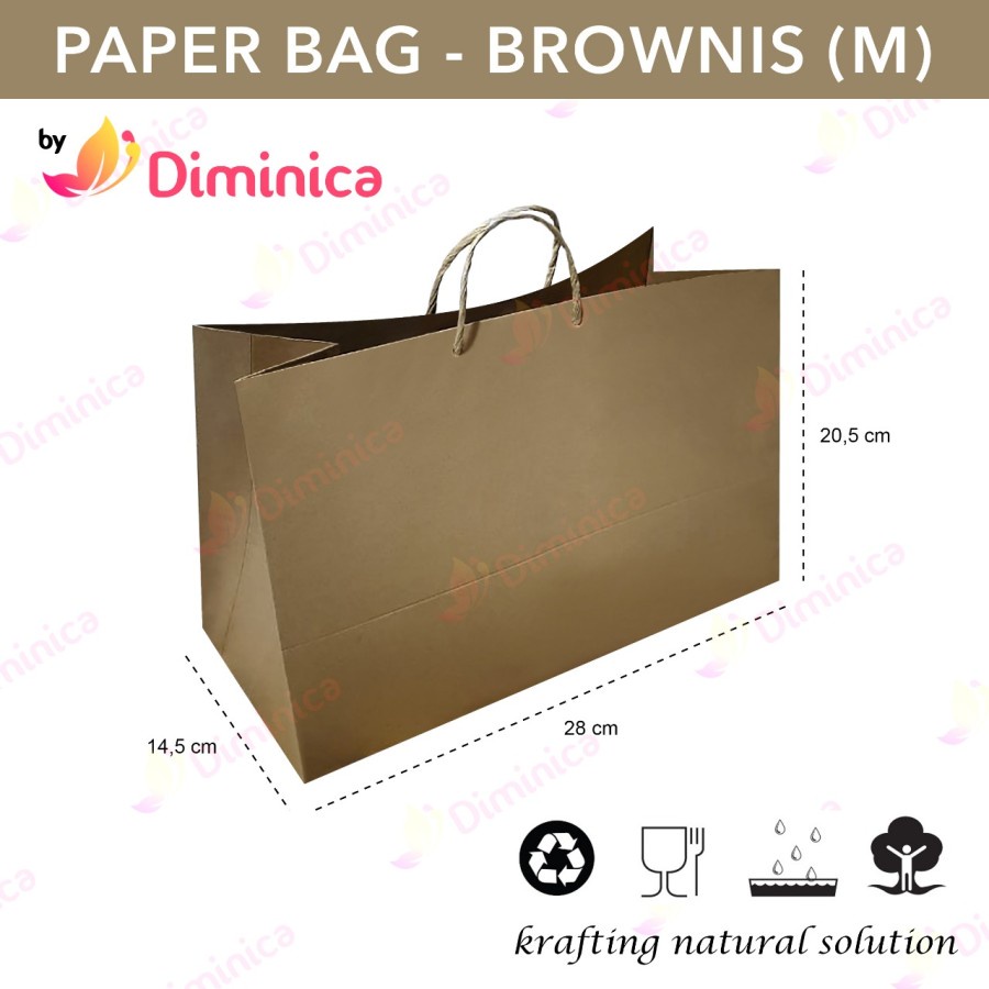 

Paperbag Polos/ Paperbag Brownis Medium /Paperbag Murah ukuran 28cm x 20,5cm