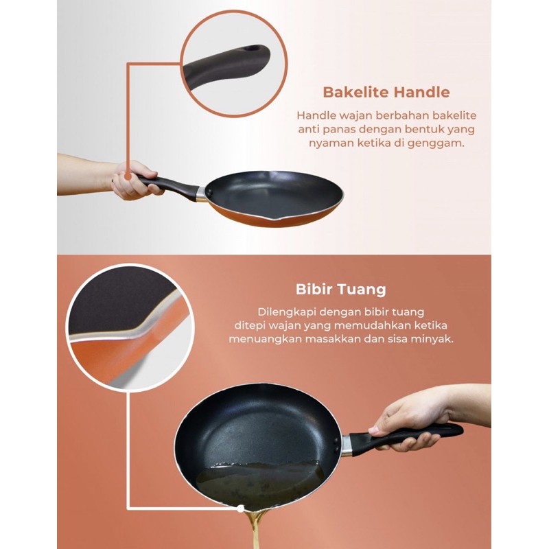 [ Miyako ] Fry Pan / Teflon Miyako Penggorengan Anti Lengket! - 14cm, 18cm, 20cm, 22cm! (FREE PACKING)