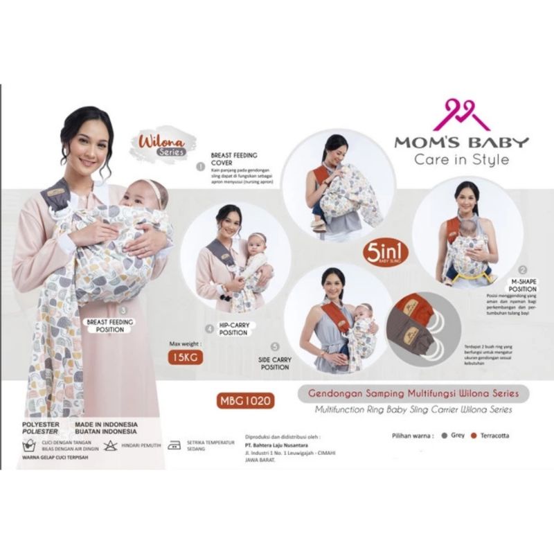 Mom's Baby Gendongan Bayi Samping Multifungsi Wilona Series MBG1020