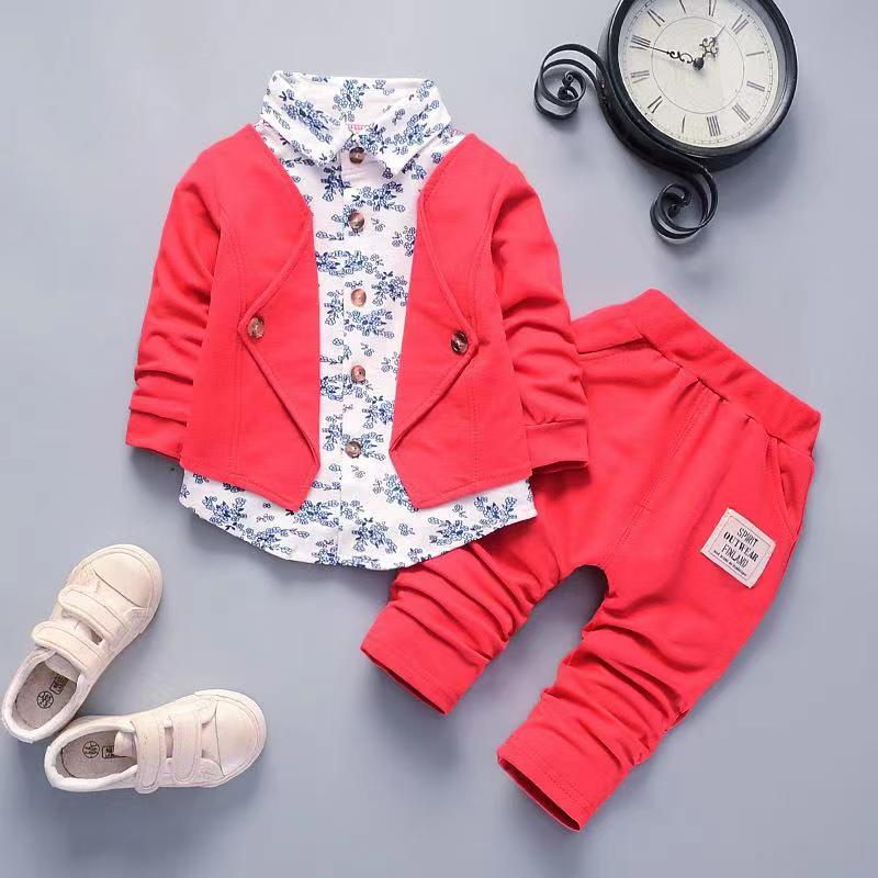 Setelan anak laki laki / Setelan jas lengan panjang + celana panjang bahan cotton 100% import  fahsion style - usia 1-5th-1