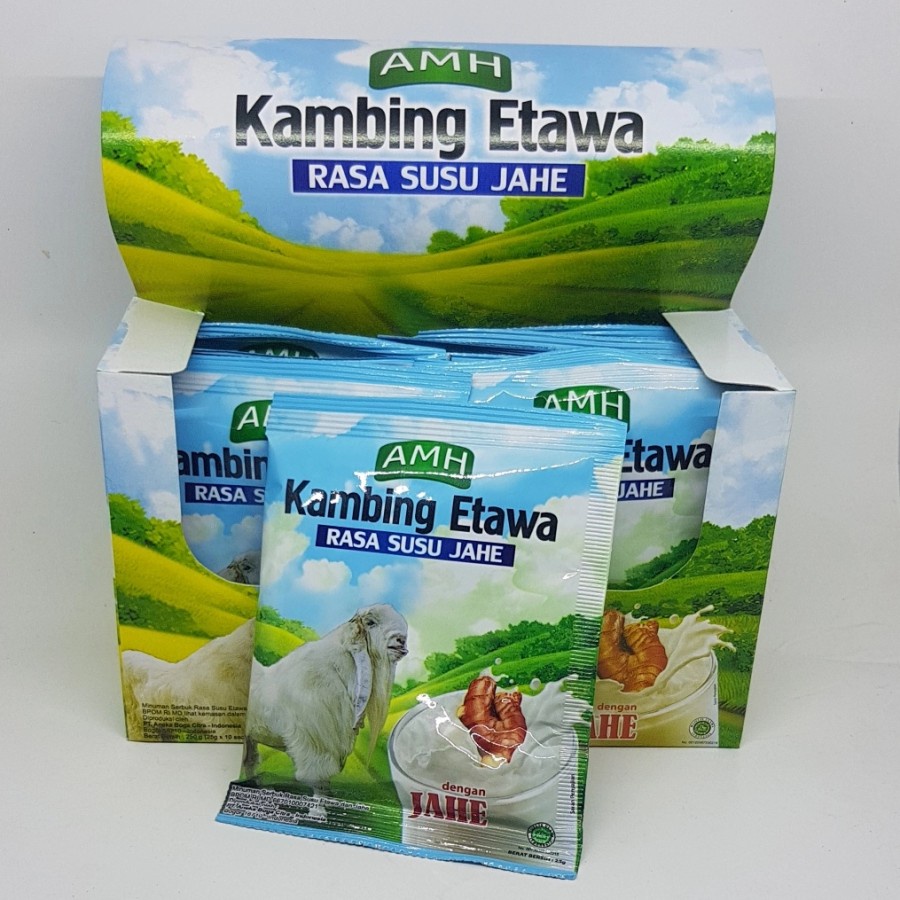 

SUSU kambing etawa AMH rasa susu JAHE isi 10 sachet per box ORIGINAL
