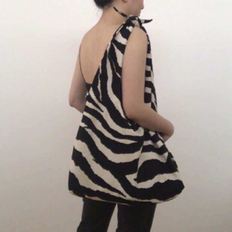 Aestetic shoulder bag korean style zebra pattern tas cantik