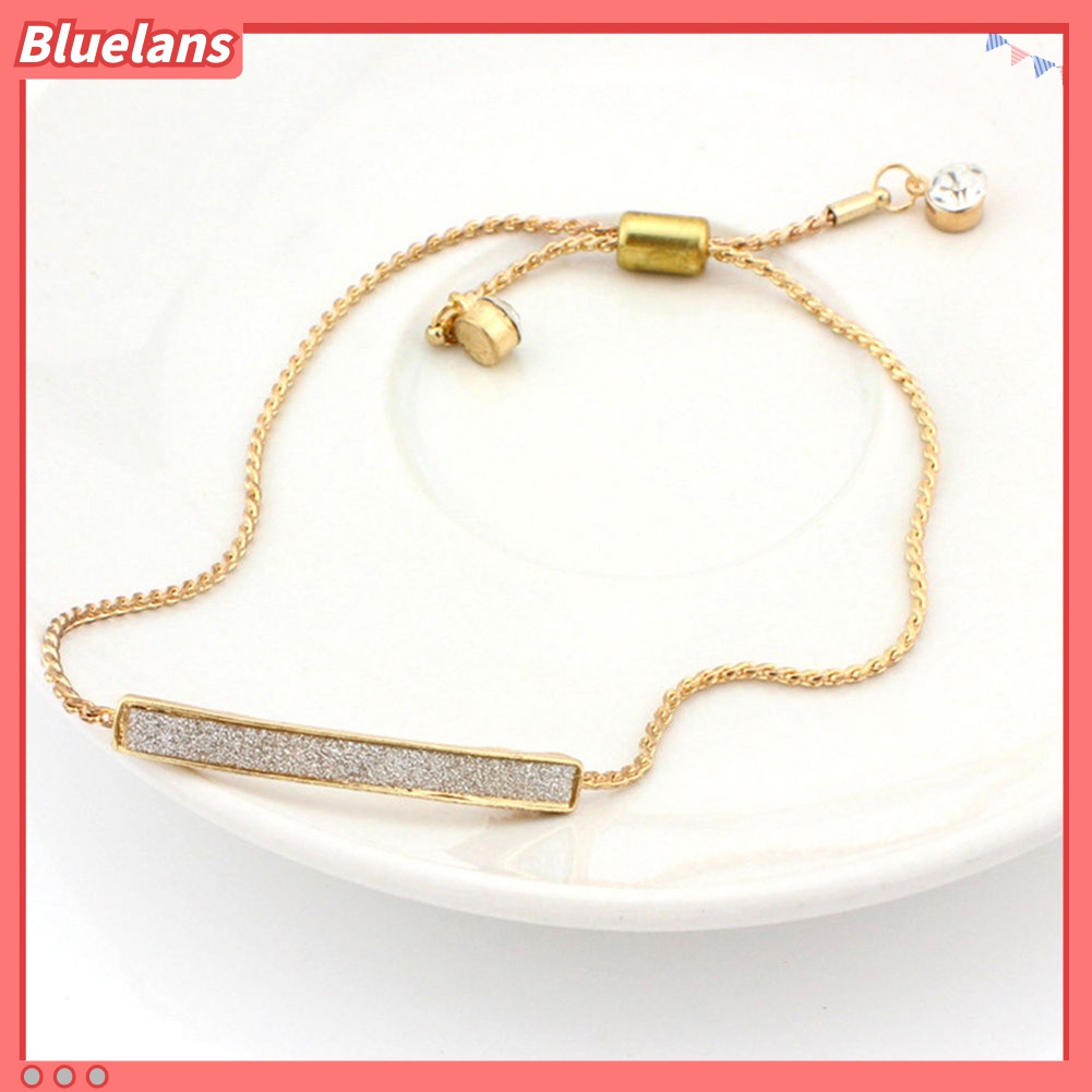 Bluelans Gelang Bangle Model Serut Adjustable Aksen Glitter Untuk Wanita