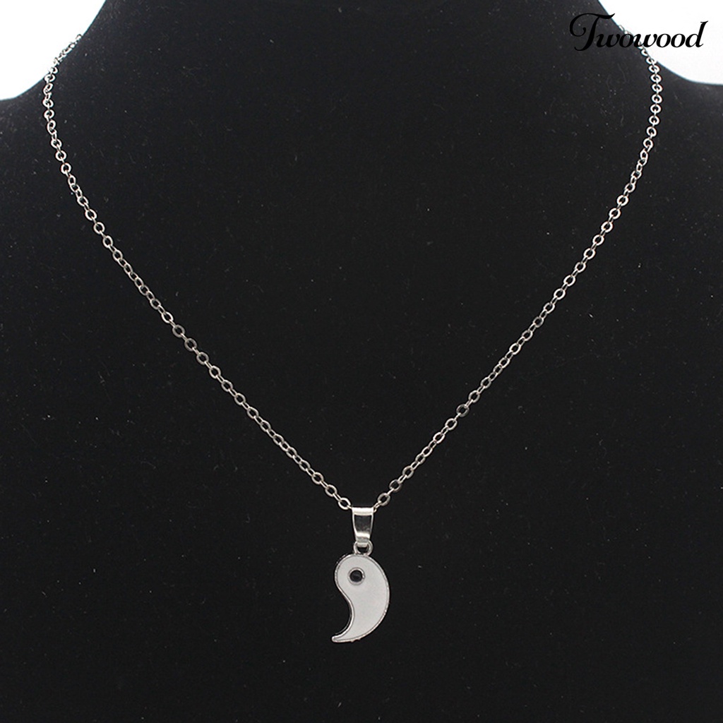 Kalung Liontin Tai Chi Bahan Alloy Tahan Karat Isi 1 Pasang Untuk Unisex