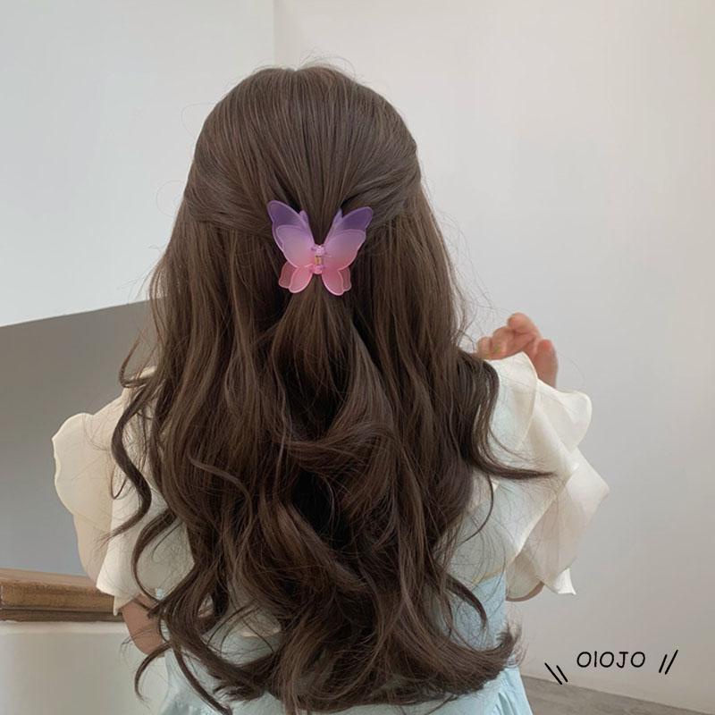 Jepit Rambut Model Butterfly Dua Lapis Warna Gradasi Untuk Wanita - ol2