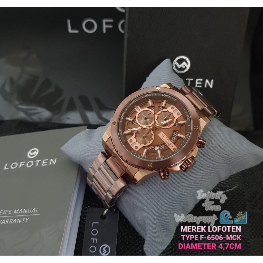 Jam Tangan Cowok Lofoten Chrono dan Tanggal Aktif Kualitas Original Waterproof