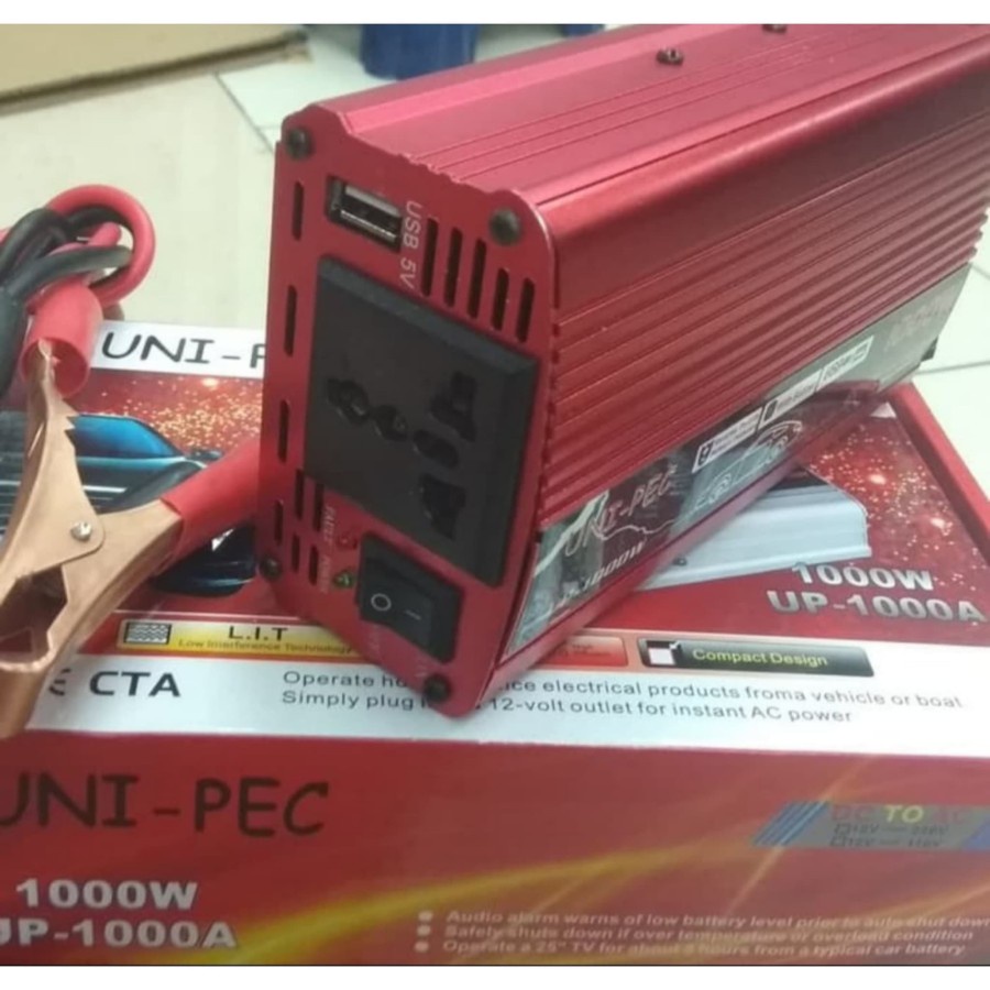 POWER INVERTER 12V 1000WATT UNI-PEC 1000W DC 12V TO AC 220V