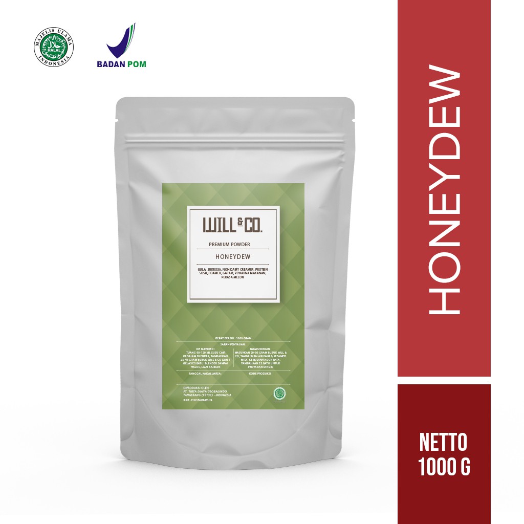 

Will&co Bubuk Minuman Honey Dew 1KG – Powder Premium untuk Smoothie & Latte