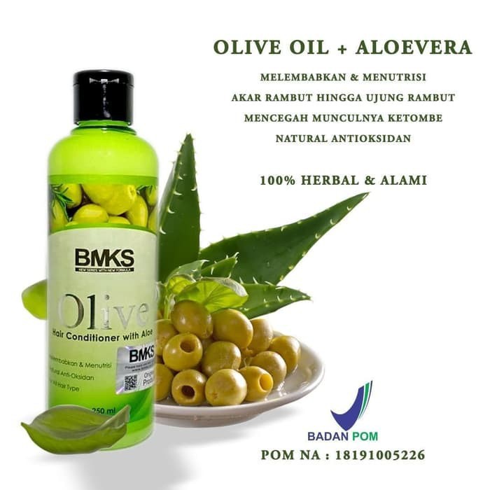 PENUMBUH RAMBUT BMKS OLIVE SHAMPO / CONDITIONER / HAIR TONIC WITH OIL OLIVE + ALOEVERA