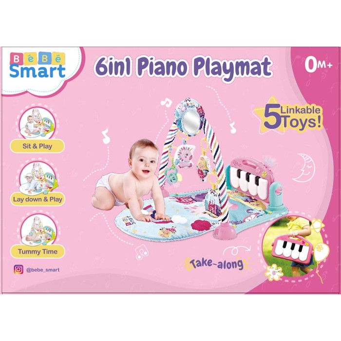 Bebe Smart 6 In 1 Piano Playmat Mainan Bayi Shopee Indonesia