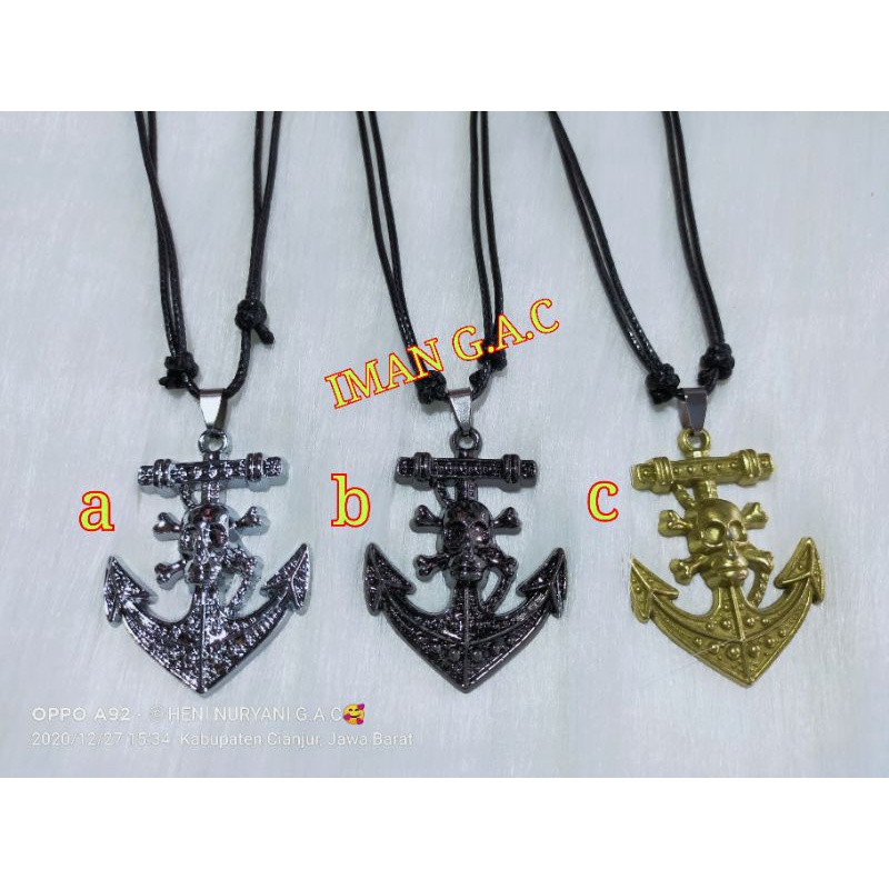 Kalung kris,kujang,taring,pisau tali import korea lembut/aksesoris kalung peria import