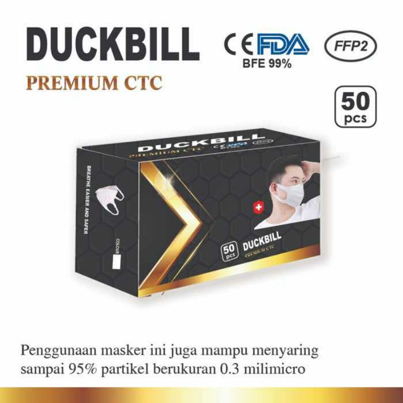 premium CTC masker Duckbill 3ply isi 50 pcs