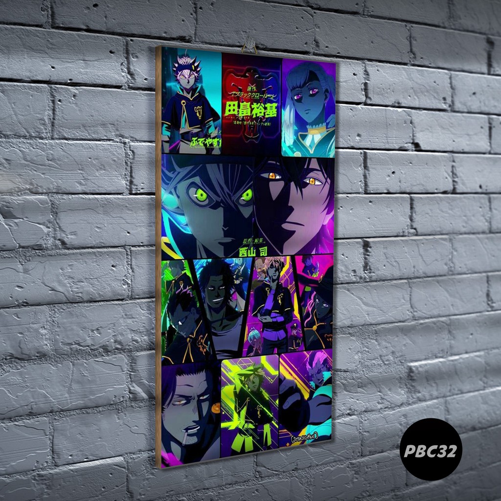 Poster Kayu Black clover /Dekorasi Kamar / Anime /Art / Poster Keren / Poster minimalis/ PBC-PBC32